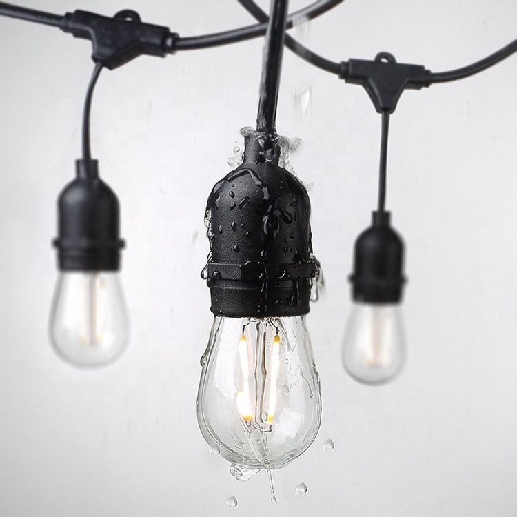 48ft Shatterproof Outdoor Led Filament Bulbs Outdoor String Light Commercial Grade Patio Lights